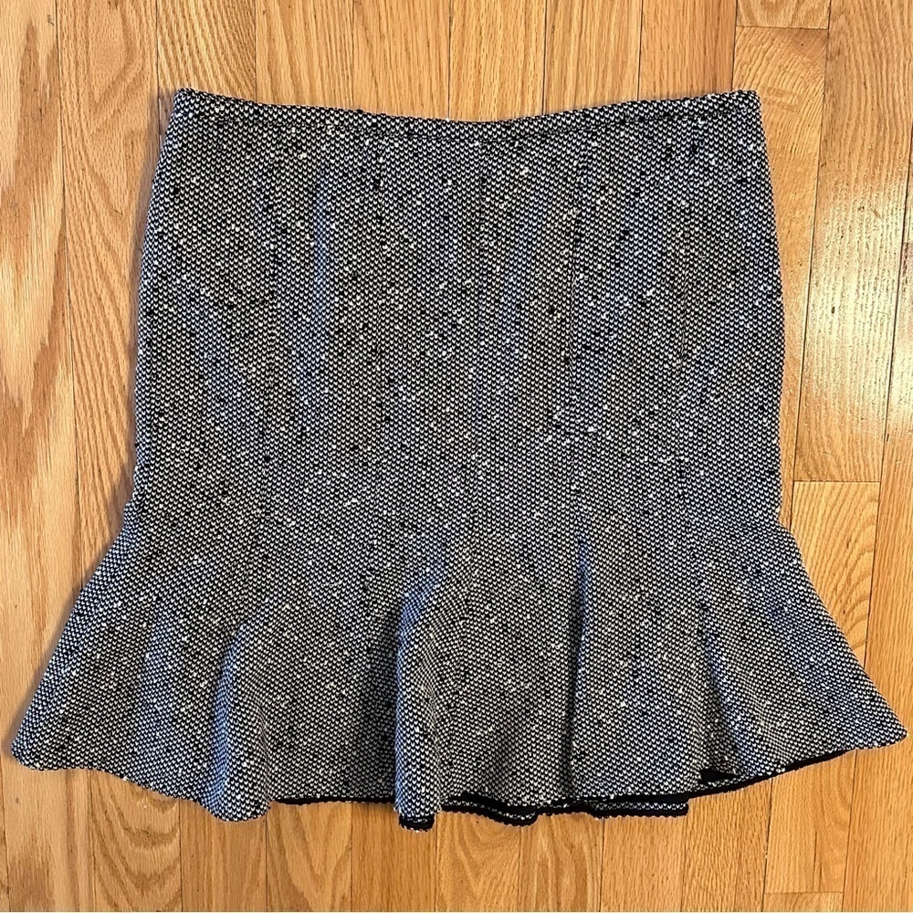 Armani Collezioni Wool Printed Speckled Mermaid Skirt Made In Italy Size 14 Rare